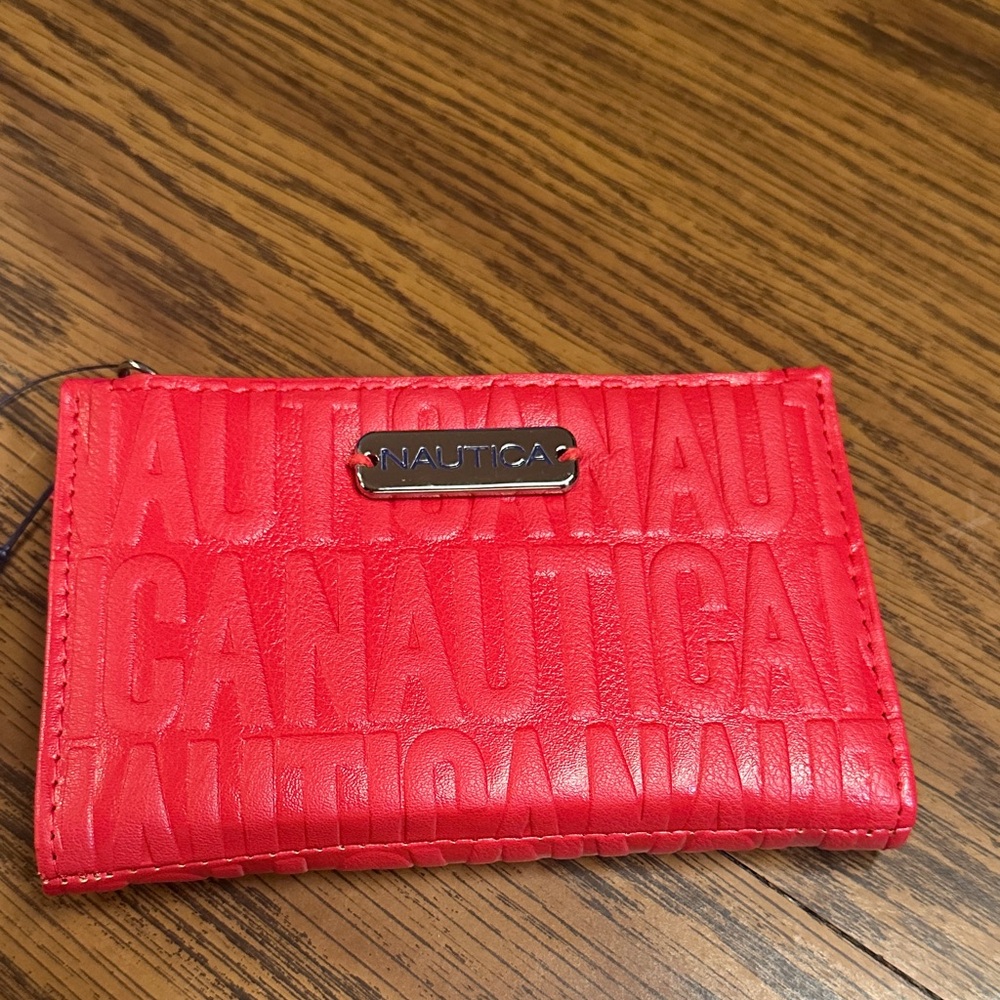 NWT Nautica Embossed Red Wallet